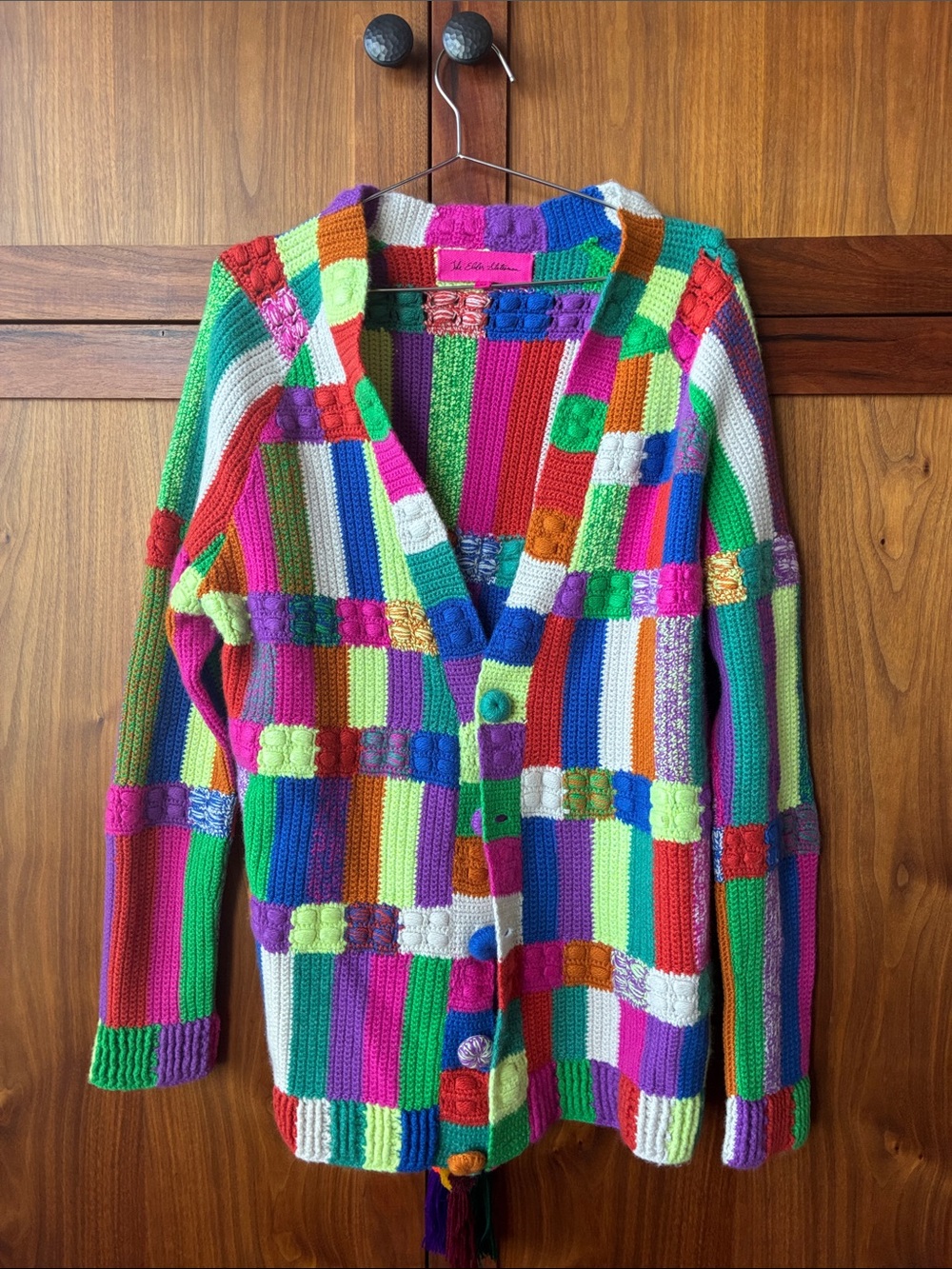 Elder statesman multicolor cashmere cardigan, patchwork. Beautiful condition.